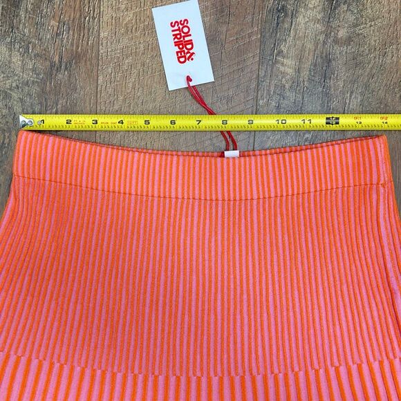 Solid & Striped NWT The‎ Rosie Skirt in Carnation Pink Clementine Plaited sz M - Picture 7 of 9
